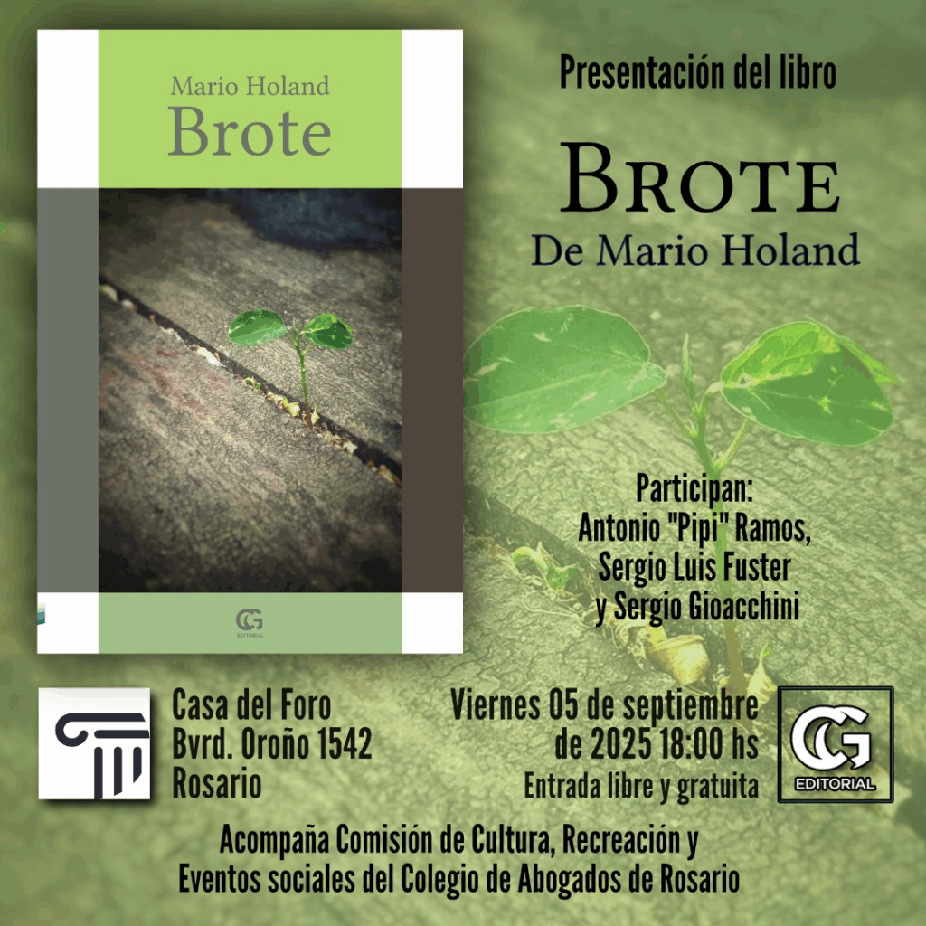 image-1024x1024 Presentación de “Brote”, del Dr. Mario Holand: Prosa y poesía desde la abogacía rosarina.